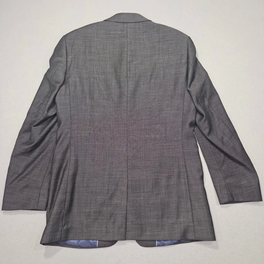 Oleg Cassini 3-Button Wool Blazer Sport Coat Gray Sharkskin Sz 37R